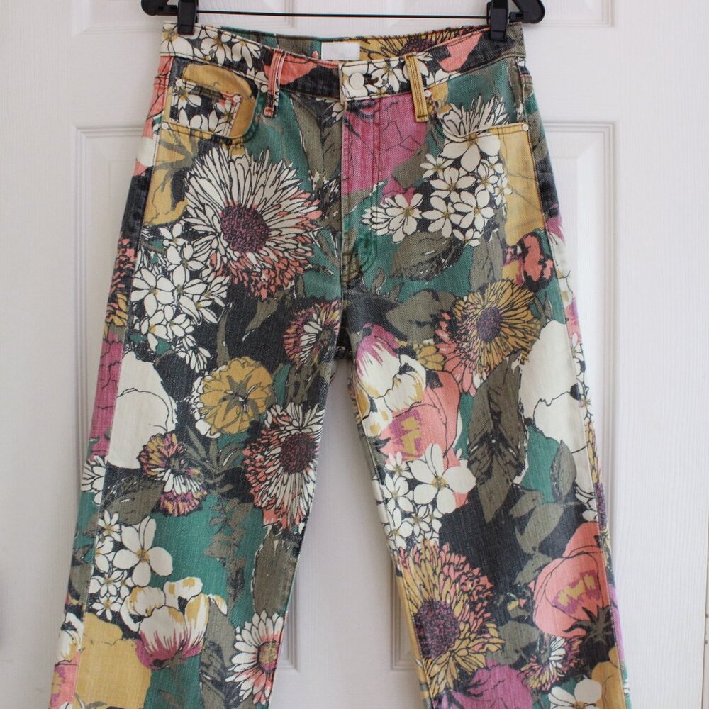 MOTHER The Rambler Build Me Up Buttercup High Rise Ankle Floral Jeans Sz 30 - Picture 4 of 16